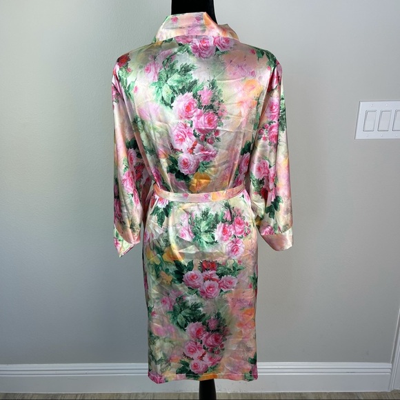 David’s Bridal WATERCOLOR FLORAL Print Silky ROBE size L/XL - Picture 6 of 12